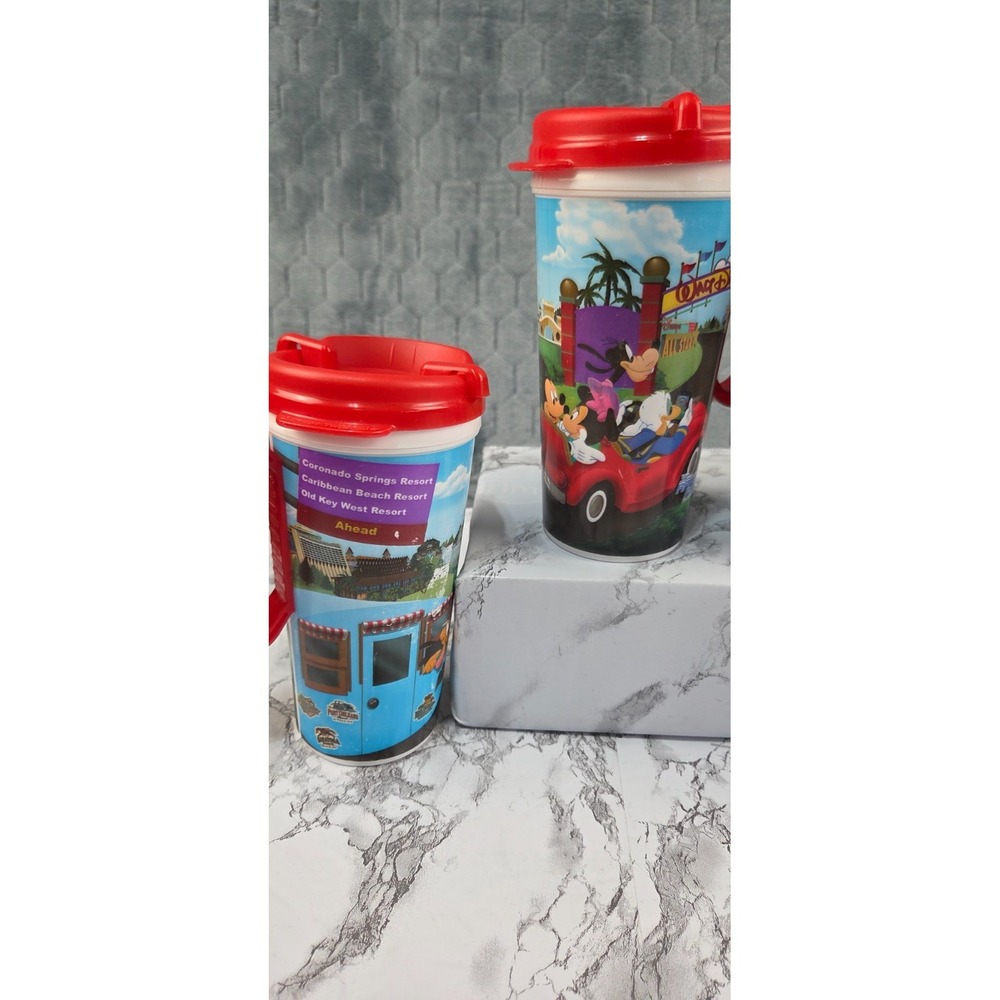 Walt Disney World Mickey Rapid Fill Refill Travel Mugs Cups Lot of 4 With Lids - Picture 2 of 7